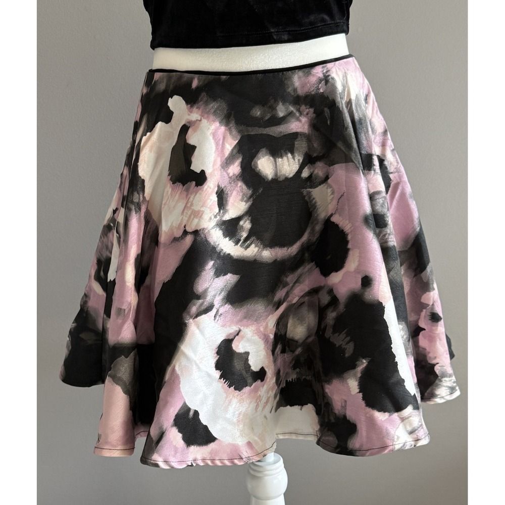 Y2K Velvet Crop Top Floral Skirt Set Dress Party Formal Skater Whimsigoth XS/S - Picture 2 of 16